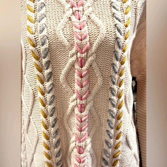 NWT Michael Stars Grace Pullover Sweater Chalk Combo Size XS - Picture 7 of 8